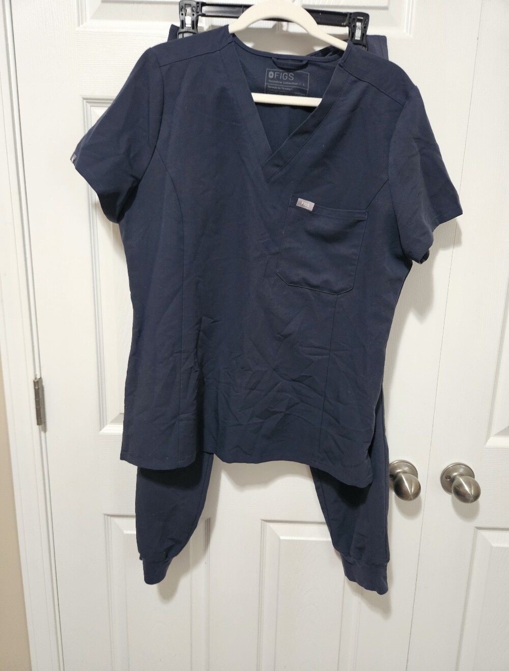Figs Navy Blue Women's Scrub Top and Pants Set